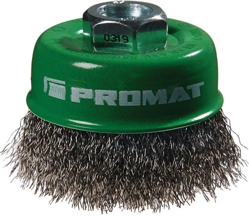 PROMAT Topfbürste D.80mm Drahtstärke 0,3mm VA 8500min-¹ PROMAT