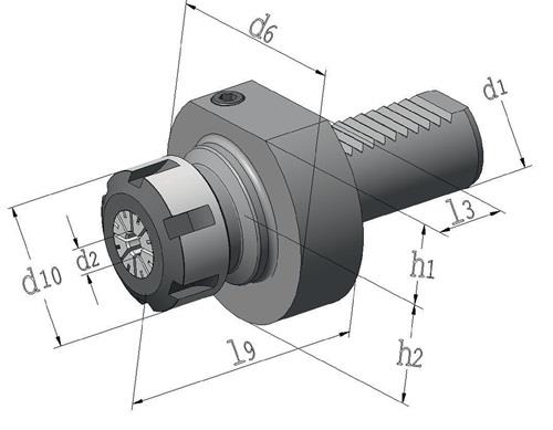 PROMAT Werkzg.h.ER E4 DIN 69880 Spann-D.2-20mm VDI30 A.-L.62,5mm PROMAT