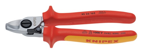 KNIPEX Kabelschere L.165mm Kopf verchr.VDE Mehrkomp.-Hüllen Form 2 KNIPEX