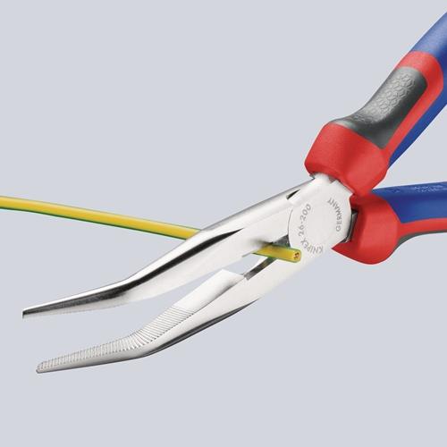KNIPEX Flachrundzange L.200mm verchr.40Grad gew.Comfort-Griff KNIPEX