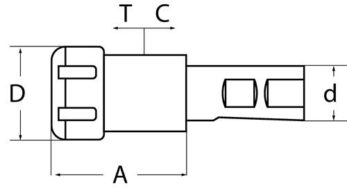 PROMAT Gewindeschneidfutter Synchron DIN 1835 B+E M3-M10 Schaft-D.20mm A.-L.58mm
