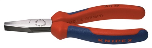 KNIPEX Flachzange Gesamt-L.160mm Kopf pol.schwarz atram.Mehrkomp.-Hülle KNIPEX