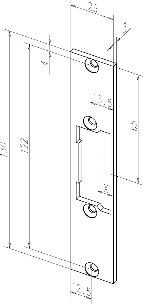 effeff Flachschließblech für Türöffner 688, Edelstahl effeff Flachschließblech für Türöffner 688, Edelstahl
