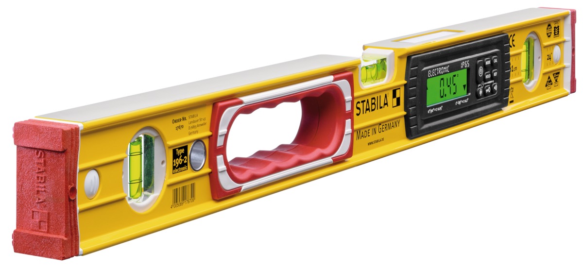 STABILA Elektronik-Wasserwaage TECH 196 electronic IP 65, 61 cm, mit Wasserwaagen-Tasche