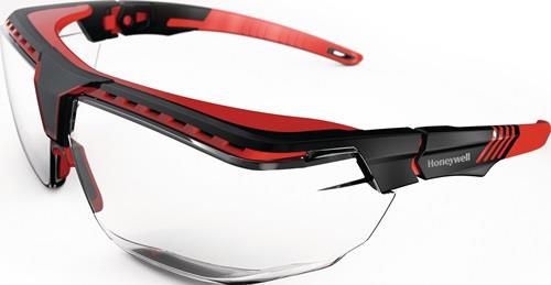 HONEYWELL Schutzbrille Avatar OTG Bügel schwarz/rot,Scheibe klar PC HONEYWELL