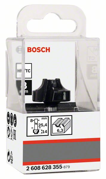 BOSCH Profilfräser E, 8 mm, R1 6,3 mm, D 25,4 mm, L 14 mm, G 46 mm