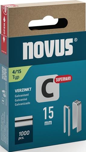 NOVUS Schmalrückenklammer C Typ 4 B.6mm Schenkel-L.15mm Draht-B.1,1mm 1000 St.NOVUS