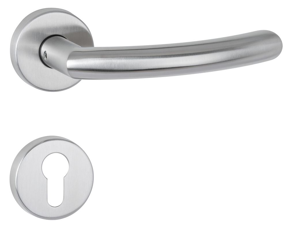 HERMAT Drückergarnitur mit Rosetten BASIC 04 1894.19/2036.ST, Edelstahl