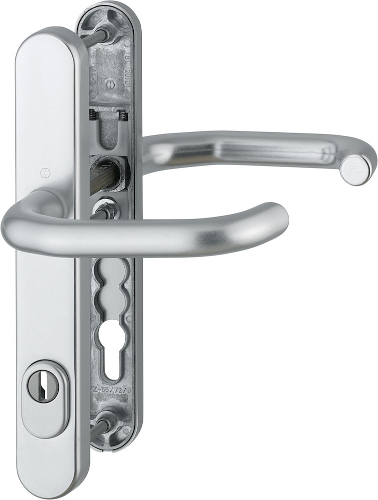 HOPPE® AP Schutz-Drückergarnitur mit Schmalschild Paris RD-138GF/3359ZA/3357N, Aluminium, 2302053