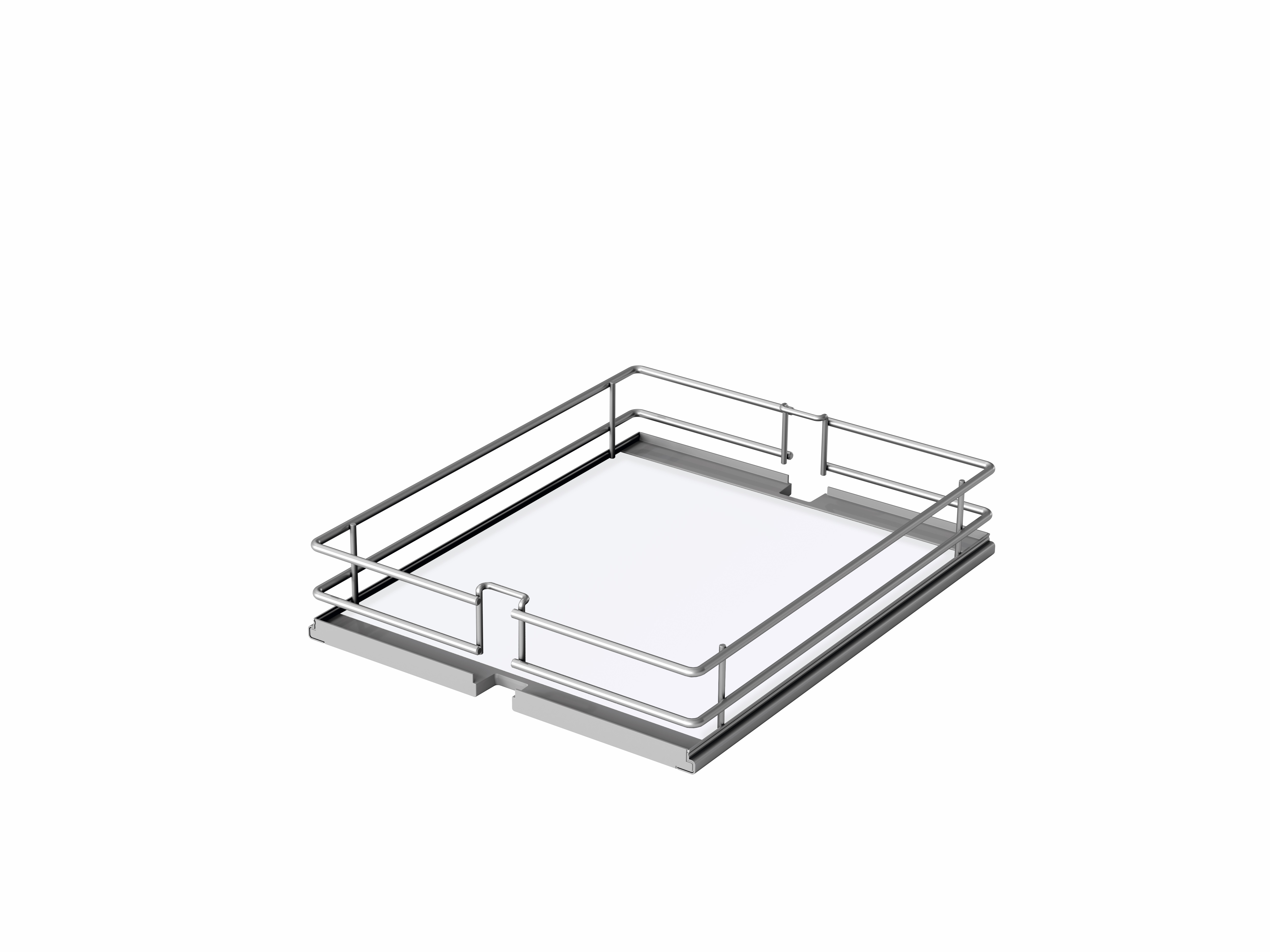 Hochschrankauszug, TAL-Larder "Einzelkorb", 1x 400er, Premea, weiß chrom Vauth Sagel