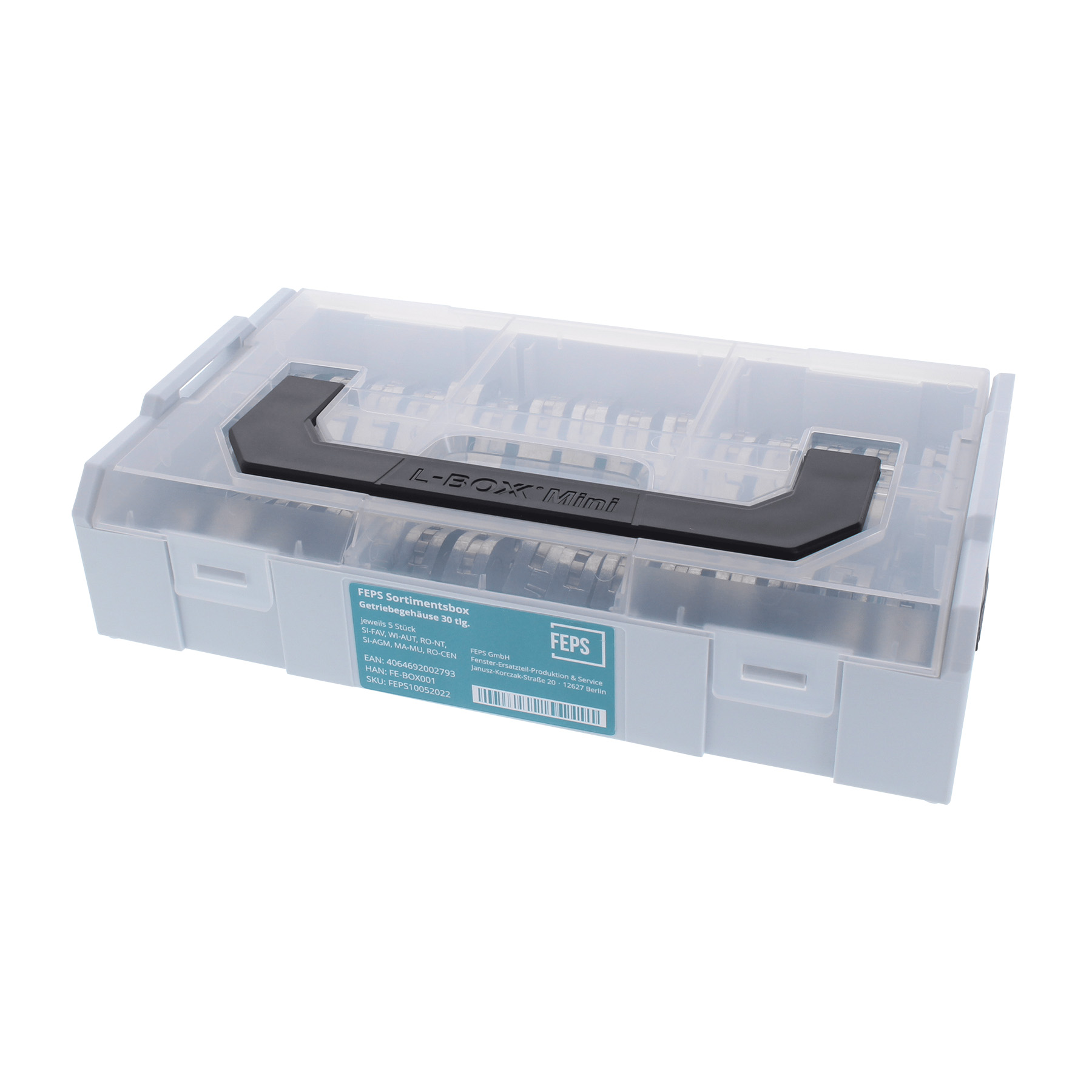 FEPS Gear Sortimentbox FE-BOX001 30 tlg. SI-FAV, WI-AUT, RO-NT, SI-AGM, MA-MU, RO-CEN jeweils 5 Stück