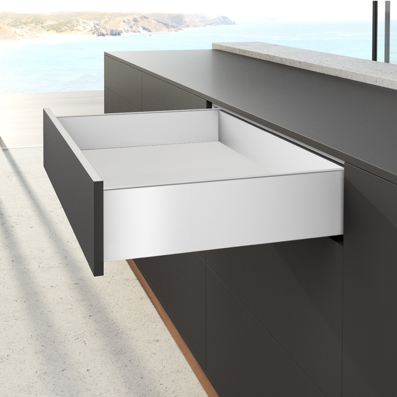 HETTICH AvanTech YOU Set Zarge, Höhe 139 mm x NL 650 mm, weiß, links und rechts, 9353400