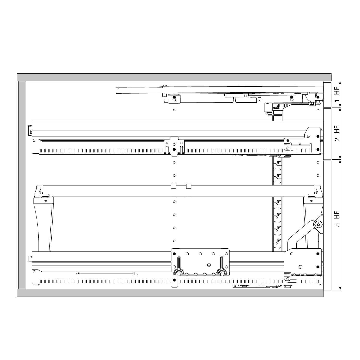 HETTICH Konstruktionszeichnung KA 270 / Quadro 12 / Duplex 45, 75946