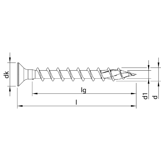 HECO TOPIX-plus A2, Beschlagschraube, Senkkopf, Drive, Variables Vollgewinde, blank, gleitbeschichtet