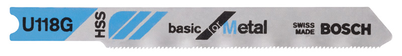 BOSCH Stichsägeblatt U 118 G Basic for Metal, 3er-Pack