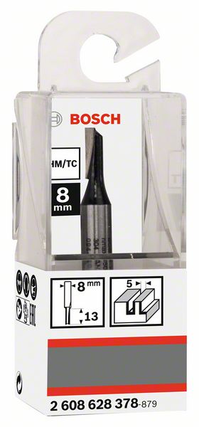 BOSCH Nutfräser Standard for Wood, 8 mm, D1 5 mm, L 12,7 mm, G 51 mm