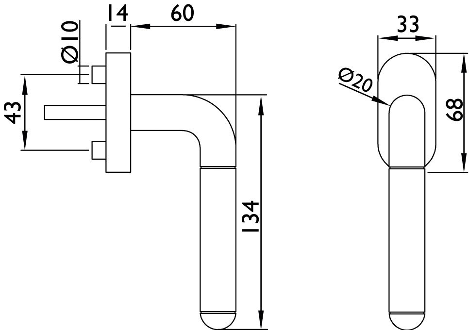 HERMAT Fenstergriff CLUB 1110, Edelstahl