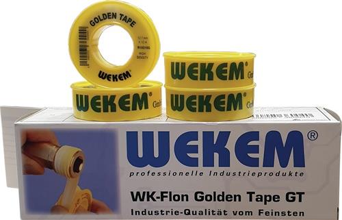 WEKEM PTFE Dichtband Golden Tape L12m B12,7mm D0,1mm gelb 1 g/cm³ Spule WEKEM