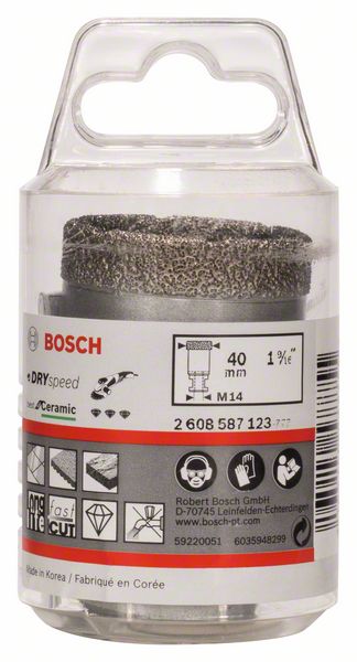 BOSCH Diamanttrockenbohrer Dry Speed Best for Ceramic, 40 x 35 mm