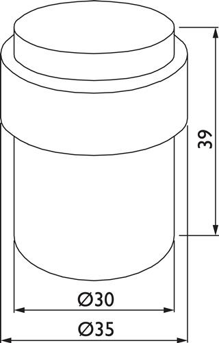 HERMAT Bodentuerpuffer 3693 TS D.35mm H.39mm ma Dübelmontage HERMAT