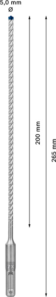 BOSCH EXPERT SDS plus-7X Hammerbohrer, 5 x 200 x 265 mm. Für Bohrhämmer