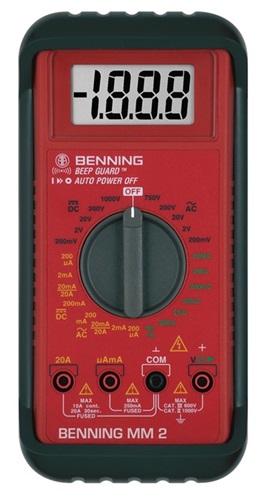 BENNING Multimeter MM 2 0,1 mV – 600V AC/DC RMS BENNING BENNING Multimeter MM 2 0,1 mV – 600V AC/DC RMS BENNING