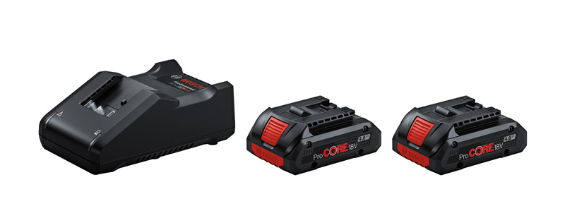 BOSCH Akku Starter-Set: 2 x ProCORE 18 Volt, 4.0 Ah und GAL 18V-40