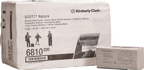 KIMBERLY-CLARK Handtuch Hostess™ NATURA™ 6810 2-lag.weiß L330xB250ca.mm 20 Päckchenx140 Tü.