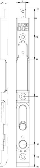 WINKHAUS Kantenriegel KO 4, Stahl, WINKHAUS Kantenriegel KO 4, Stahl,