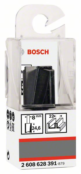 BOSCH Nutfräser Standard for Wood, 8 mm, D1 22 mm, L 25 mm, G 56 mm