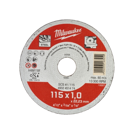 MILWAUKEE 200 x SCS41 115x1 mm Contractor Thekendisplay Metalltrennscheibe Contractor 115 x 1 mm