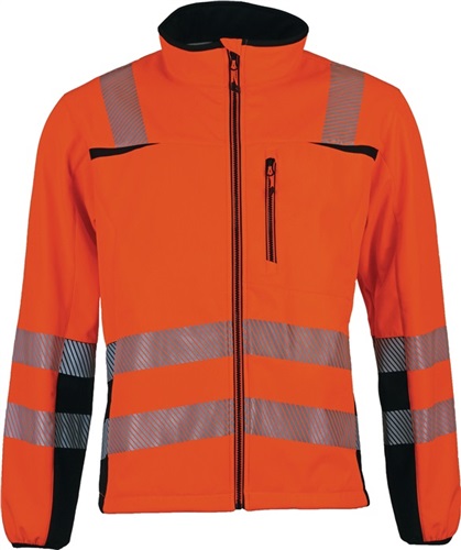 PREVENT TRENDLINE Warnschutz-Softshelljacke Prevent® Trendline Gr.L orange/schwarz