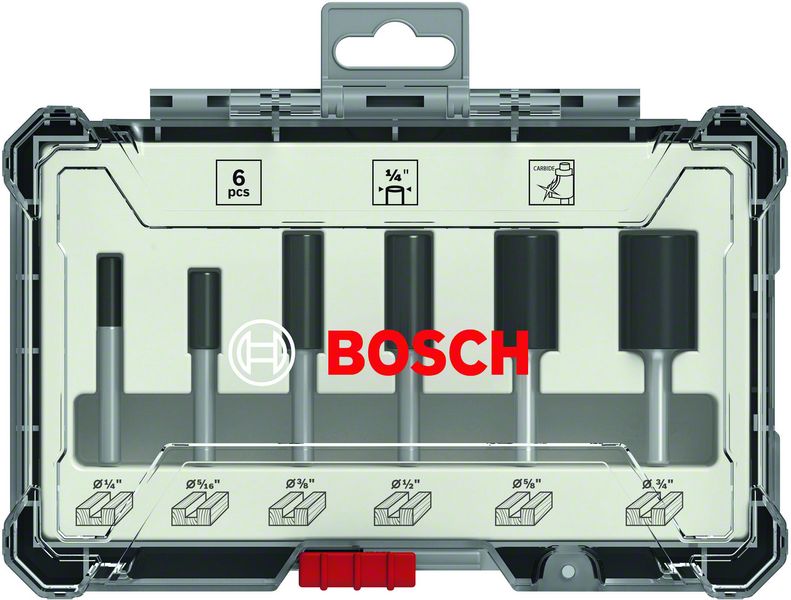 BOSCH Nutfräser-Set, 1/4 Zoll-Schaft, 6-teilig