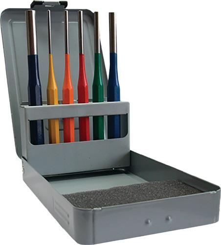 PROMAT Splintentreibersatz 6tlg.3-4-5-6-8-10 mm mehrfarbig Metallkassette PROMAT