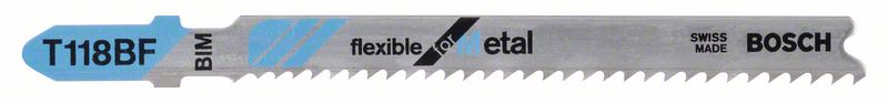 BOSCH Stichsägeblatt T 118 BF Flexible for Metal, 25er-Pack
