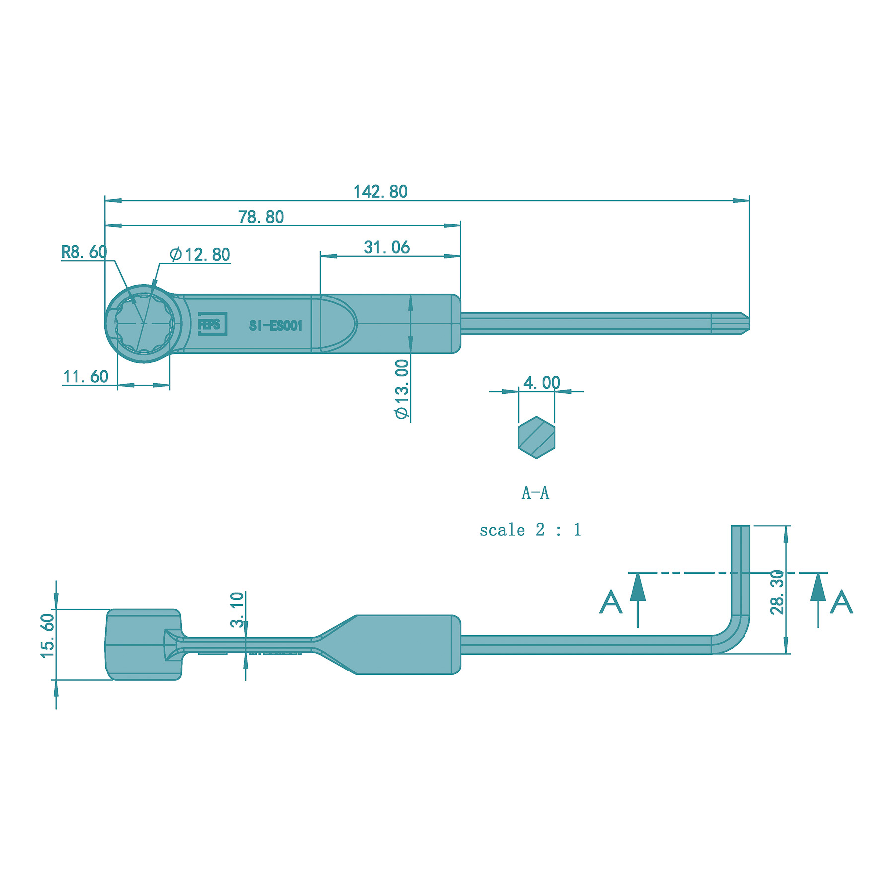 FEPS Tool Fenster-Einstellschlüssel SI-ES001 für Fensterbeschläge der Marke Siegenia 4 mm Sechskant FEPS Tool Fenster-Einstellschlüssel SI-ES001 für Fensterbeschläge der Marke Siegenia 4 mm Sechskant