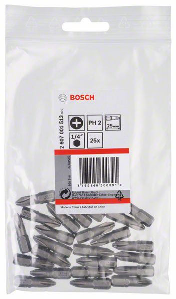 BOSCH Schrauberbit Extra-Hart PH 2, 25 mm, 25er-Pack