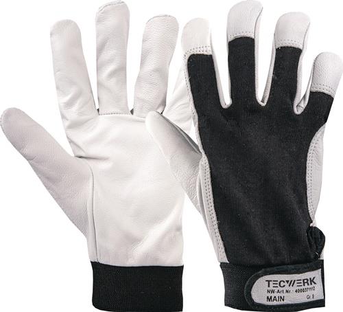 TECWERK Handschuhe Main Gr.11 schwarz/naturfarben EN 388 PSA II TECWERK