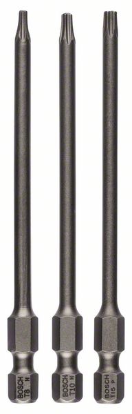 BOSCH Schrauberbit-Set Extra-Hart, 3-teilig, T8, T10, T15, 89 mm