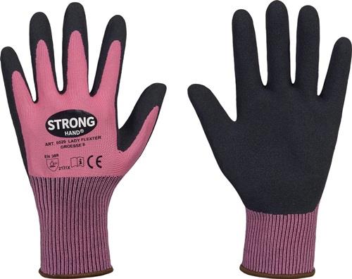 STRONGHAND Handschuhe LADY FLEXTER Gr.8 pink/schwarz EN 420/EN 388 PSA II STRONGHAND