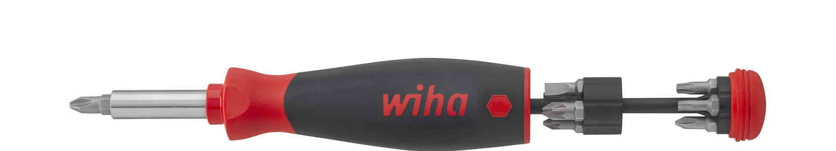 Wiha Schraubendreher mit Bit Magazin PocketMax® magnetisch gemischt mit 8 Bits, 1/4" (45292)
