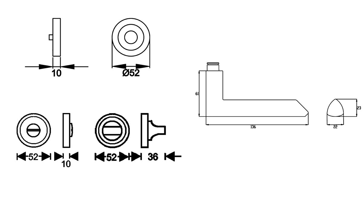 KARCHER DESIGN Drückergarnitur ER55 BAD 83 - Paris, Bad, Edelstahl