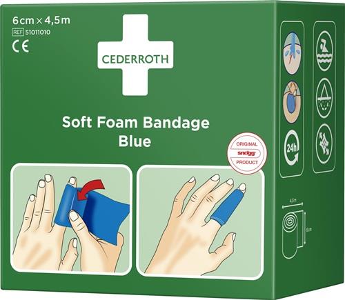 CEDERROTH Soft Foam Bandage selbsthaftend elastisch,blau Rl.6cmx4,5m CEDERROTH