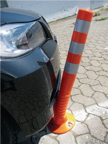 TESTBOY Sperrpfosten Ku.orange/weiß D.80mm z.Schr.m.Befestigungsmaterial H.1000mm