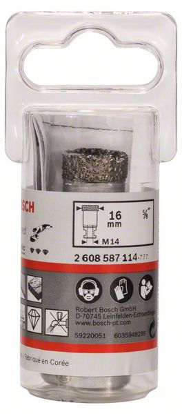 BOSCH Diamanttrockenbohrer Dry Speed Best for Ceramic, 16 x 30 mm
