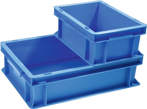 PROMAT Transportbehälter L400xB300xH320mm blau PP Durchfassgr.Seitenwände geschl.PROMAT