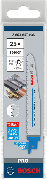 BOSCH Säbelsägeblatt S 930 CF, Endurance for Heavy Metal, 25er-Pack