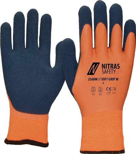 NITRAS Kälteschutzhandschuh SOFT GRIP W Gr.8 orange/dunkelblau EN 388,EN 511 PSA II