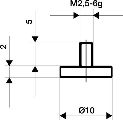 KÄFER Messeins.D.10mm plan M2,5 HM z.Messuhren KÄFER