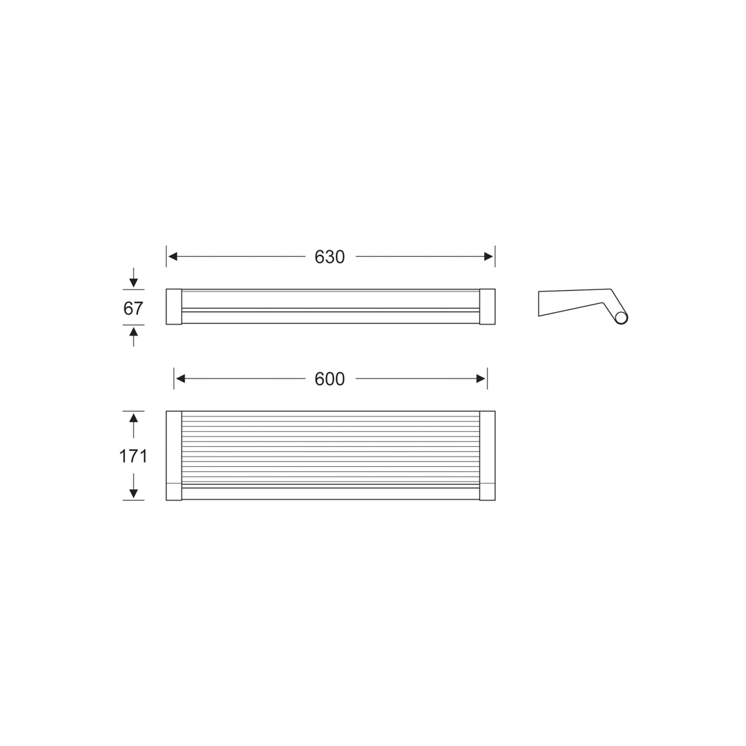 KWS Waschtischablage mit Haltegriff A100 Aluminiumgrau / Anthrazitgrau